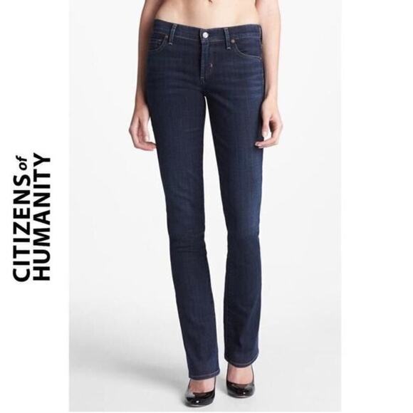 Citizens Of Humanity Ava Low Rise Straight Leg Jeans Dark Wash‎ Blue Size 26 - Picture 1 of 12